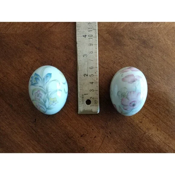Vintage The Egg Lady Decorative Porcelain Eggs Floral Patterns Spring Easter - Picture 1 of 13